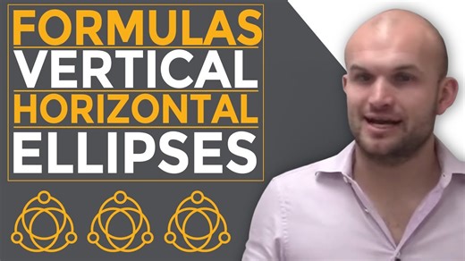 What are the formulas for vertical and horizontal ellipses conic sections?
