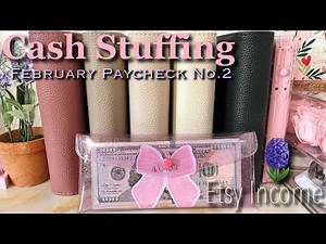 CASH STUFFING FEBRUARY 2025 PAYCHECK #2 | ETSY INCOME | PRINCESS BUDGETS HAPPYMAIL