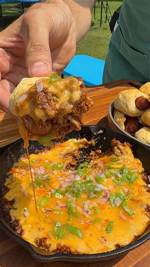 21K views · 82 reactions | These bite-size and "elevated" pigs in a blanket are perfect for dipping in the savory, cheesy chili! Find @girldadskitchen full recipe here: bit.ly/4ebO9d1 | Taste of Home | Facebook