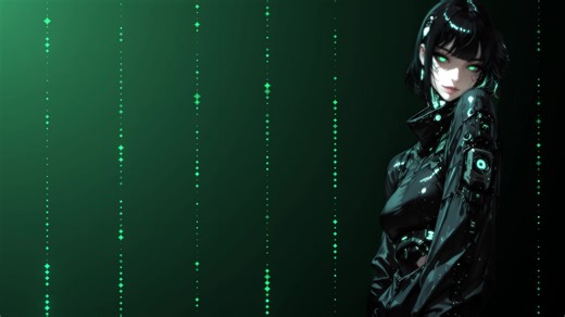 Emerald Code Girl Live Wallpaper