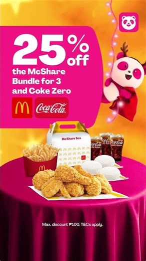 foodpanda McDonald's Pasko Deals TV Ad Q4 2025 15s (Philippines) [ST] #Shorts