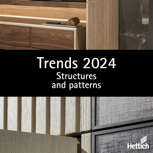 120K views · 39 reactions | We present trends of the furniture world 2024: 朗 Eye-catching structures create contrasts with subtle surface colours:  Mesh fabric, fluting or different patterns add tension and variety to the furniture design. Curious for more?  You can find more trends here: https://www.hettich.com/short/ewi54gr | Hettich Group | Facebook