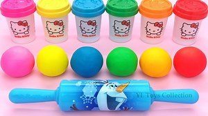 103K views · 1.9K reactions | Learn Colors Hello Kitty Dough with Ocean Tools and Cookie Molds Surprise Toys Kinder Eggs | Hey Baby Toys | Facebook
