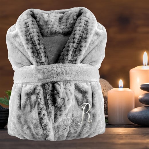 Personalized Plush Fleece Robe, Cozy Spa Bathrobe - Etsy