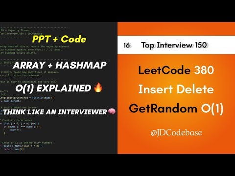 LeetCode 380 - Insert Delete GetRandom O(1) | LeetCode Top Interview 150 | JS Solution | JDCodebase