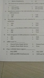 The actual network needed for establishing calls in GSM is comp... | Filo