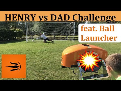 Henry vs Dad: Ball Launcher Challenge | Dad vs Son Competition | Who will beat the Ball Machine ?