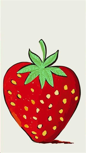 Easy Strawberry Drawing 🍓 | Step by Step for Beginners