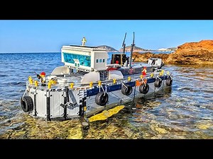 LEGO Technic RC boat explores sunken airplane and encounters sea turtle!