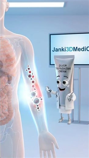 Burn Injury में Silver Sulfadiazine Cream का असली असर | 3D Medical Video #burnpain #ytshorts #ai