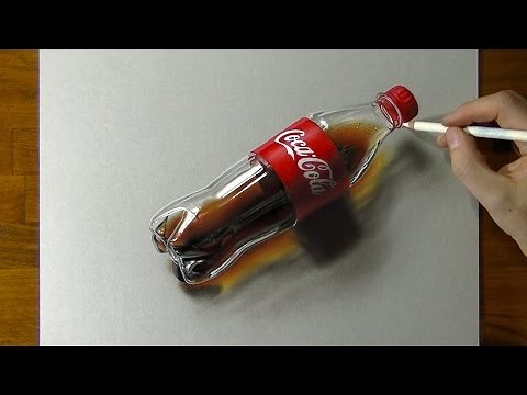 3D Art, Drawing Coca-Cola plastic bottle