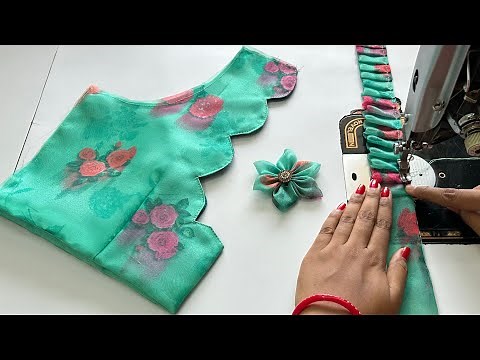 Blouse Designs | Frill Blouse Back Neck Design | Cutting And Stitching Back Neck Blouse Design