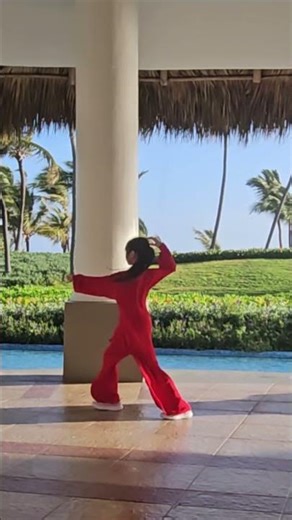 Taiji Day 3 | Mia Solo Tai Chi on the Beach 🥋 Dominican Republic #Shorts