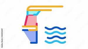 water level meter Icon Animation. color water level meter animated icon on white background