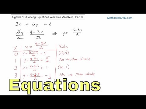 03 - Solving Equations with Two Variables in Algebra, Part 3