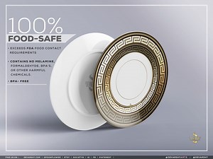 Golden Greek Key Pattern Plate 10 Inches Thermosāf | Microwave /dishwasher Safe Dinner Plates | 20010 - Etsy