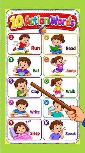 10 action words for kids || learn action words #kidslearning#english