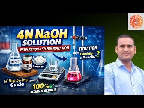 4N NaOH Solution Preparation & Standardization | Calculation | Titration Method|for cement analysis