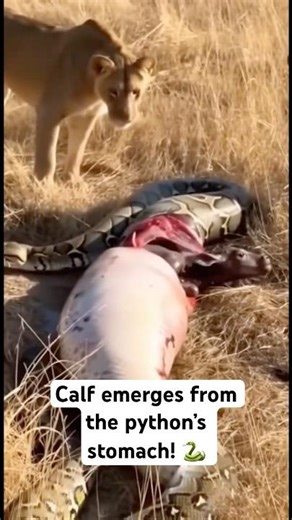 Python’s Stomach Bursts — Calf Miraculously Survives! 🐄🐍