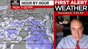 Good Monday Morning, Today is a First Alert Weather Day for Snow as we've tweaked our snow map higher for many areas overnight. With temperatures dropping into the 20s this afternoon as snow falls, this will be a fluffy snow with no rain or ice. Still, there's a sharp gradient from North (lower snow amounts) to Richmond with the biggest totals expected SW of Richmond. We'll keep tracking through the day. Temperatures will be in the teens tonight so little or no melting is expected. Have fun and 