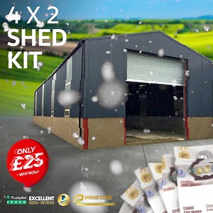 ⏰LIVE DRAW THIS WEDNESDAY ⏰ 🌟Only 1253 Tickets Available 🌟 ✅ 63ft Long x 30ft Wide x 14ft High ✅ Non-Drip Roof ✅ Corrugated Cladding (SHEETED HALFWAY) ✅ Barge, Corner and Door Flashings ✅ Black Pedestrian Door 900mm x 2100mm ✅ Free Delivery UK & Ireland ✅ Kit Offloaded by Winner Grab your ticket now 👇 https://www.pristinecompetitions.co.uk/competition/4-x-2-bay-shed-kit/ 📺 Live Draw On Facebook ✅ Guaranteed Winner ✅ Drawn Regardless Of Ticket Sales ✅ No Rollovers, No Extensions So far, we ha