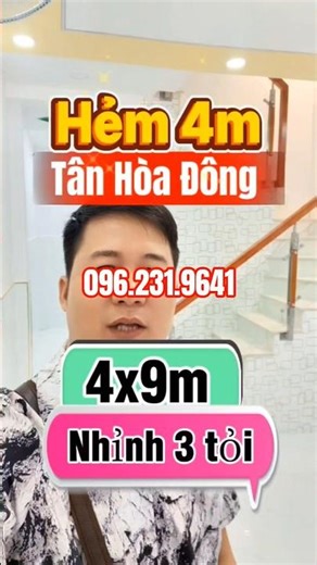 Bán Nhà Hẻm ôtô 445 đường Tân Hòa Đông Bình Tân, Hẻm ôtô thông Chiến lược