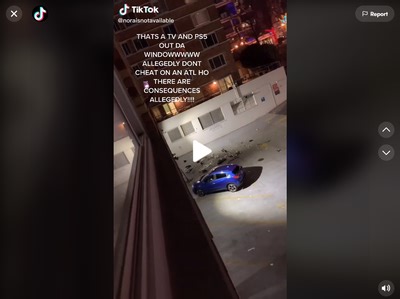 WATCH: Woman throws boyfriend’s TV and PS5 out the window during fight