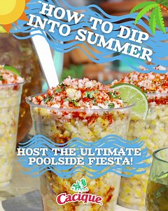 677 reactions · 180 shares | Host the Ultimate Poolside Party We’ve got three festive snack ideas to get your summer parties started!拾 *Homestyle Salsa and Jalapeño Queso Dip *Elote Cups *Panela Cheese Fries燎 Check out our new blog for recipes to these standout snacks | Cacique Foods | Facebook