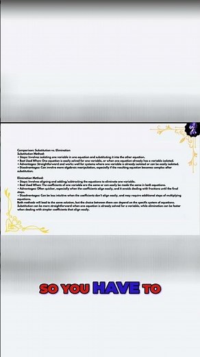 Substitution vs. Elimination: Choosing the Best Method