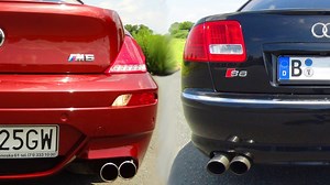Audi S8 V10 vs BMW M6 V10 – Exhaust Sound, Start-Up and Revving