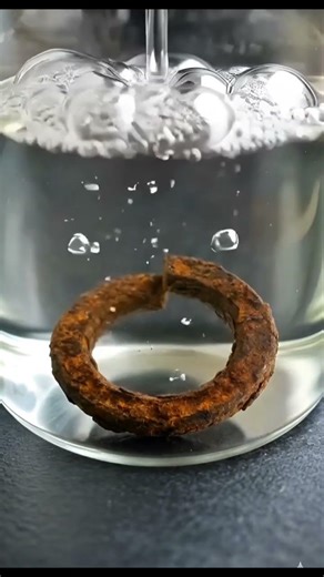 Extreme Rust Cleaning – Split Lock Washer Acid Reaction (Macro 4K Satisfying) #rustcontrol