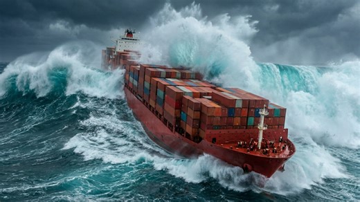 How container ships keep stacks from sliding or toppling in heavy seas, twist locks, corner castings, and load paths