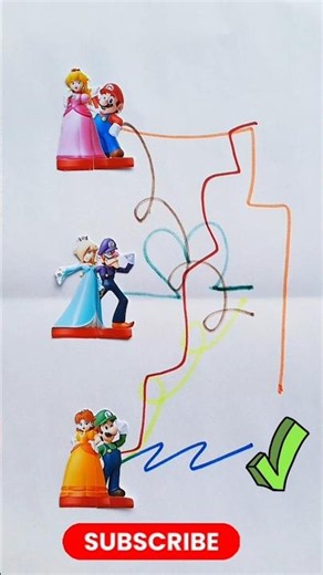 Super Mario and Peach ❤️ Luigi and Daisy 💖 Waluigi and Rosalina💝 ##lovestory #supermario #art
