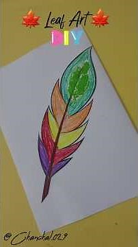 ☘️🍁 Leaf art with oil pastels #paintingideas #art #shorts #canvaspainting #oilpastel #diy #drawing
