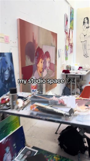 life as a final year art student day 1 :D today was a relaxing day in the studios making progress on my new painting