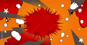 Cool Cartoon background, comic book backdrop. Retro animation comics pop art video.