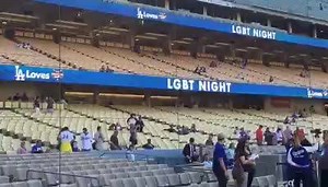 18 reactions | The Official Lesbian Crew is OFFICIALLY behind home plate! LGBT Night Dodger Stadium #WeLoveLA #LALovesPrideNight #HappyPrideMonth | LGBT Hollywood | Facebook