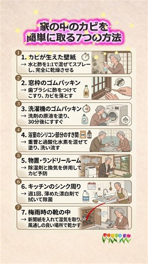 家の中のカビを簡単に取る7つの方法 #カビ対策 #家の掃除 #梅雨対策 #湿気対策 #暮らしの知恵
