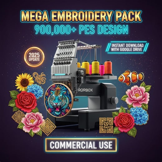 900,000+ PES Embroidery Designs Bundle – Brother Machine Files, Instant Download, Mega Embroidery Patterns Collection - Etsy