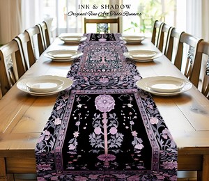 Chateaucore Pastel Purple Table Runner | Vintage Botanical Art Gothic Heritage Tree of Life Design Romantic Fairytale Cottagecore Accent | - Etsy