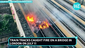 London train tracks catch fire amid soaring temperatures | Watch