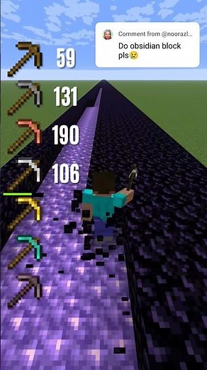 All Pickaxe vs Obsidian Block