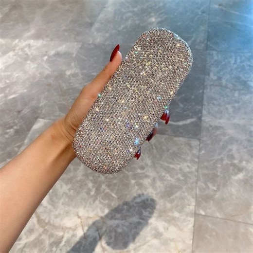 Leather Rhinestone Glasses Case Large Capacity Black Glasses Organizer Dust-proof Anti-lost Sunglasses Protective Case Travel h260401 | Lazada