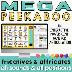 Articulation Games for Speech Therapy Fricatives & Affricates Mega Peekaboo