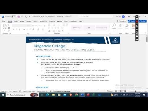 New Perspectives Access 365/2021 | Module 1: SAM Project 1b Ridgedale College