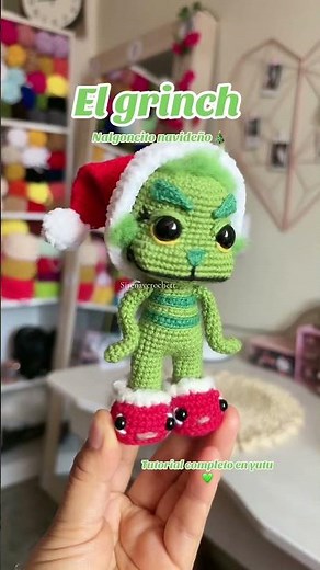 Grinch amigurumi tutorial complete 💚#crochet #grinch #amigurumi