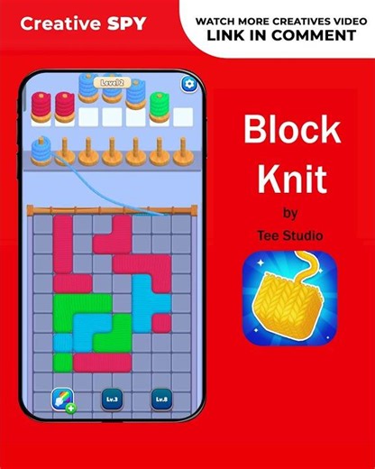 Block Knit! by Tee Studio #gaming #games #creativeads #gameplay #trending #puzzlegame #viralshort