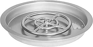 Celestial 19" Round Drop-in Fire Pit Pan w/ 12" Burner, Stainless Steel, 92,000 BTU, Natural Gas or Propane, for Easy Installation in DIY Outdoor Gas Fire Pits