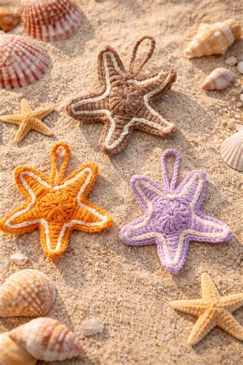 Handmade Crochet Starfish Keychain – Beach Style Hanging Decor - Etsy