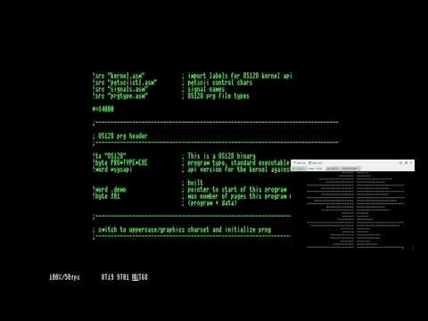 OS128, acia terminal + file io